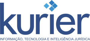logotipo Kurier antigo em azul e fundo transparente