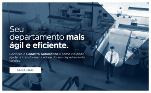 Imagem azul de escritório com texto escrito "seu departamento mais ágil e eficiente"