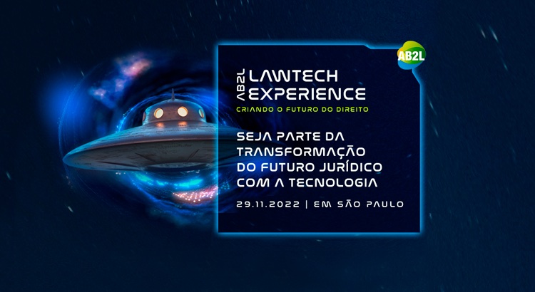 Cartaz do AB2L Lawtech Experience, com informações sobre data e local do evento