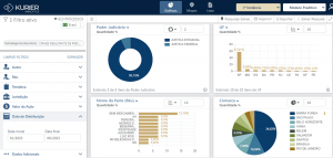 Dashboard com gráficos apresentando o aumento dos processos por racismo no Brasil no 1º semestre de 2023