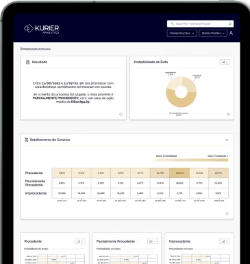 Imagem de tablet com tela do Kurier Analytics aberta
